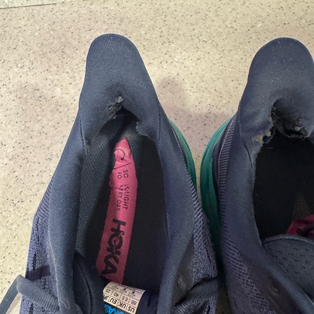 Hoka Clifton 8 Navy and Teal Sneakers - Picture 10 of 10